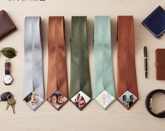 Personalized Wedding Tie, Custom Photo Tie for Groom, Father of the Bride Gift, Family Picture Tie, Gift for Dad, Gift for Him,Photo Necktie