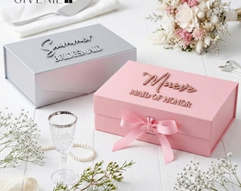 Personalized Bridesmaid Proposal Gift Box, Wedding Role Gift Box, Maid of Honor Gift, Custom Bridesmaid Box, Bridal Party Proposal, 3D Name