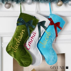 Custom Velvet Christmas Stockings, Personalized Christmas Stocking with name, Secret Santa Gift, Christmas Family Stockings, Christmas Gift