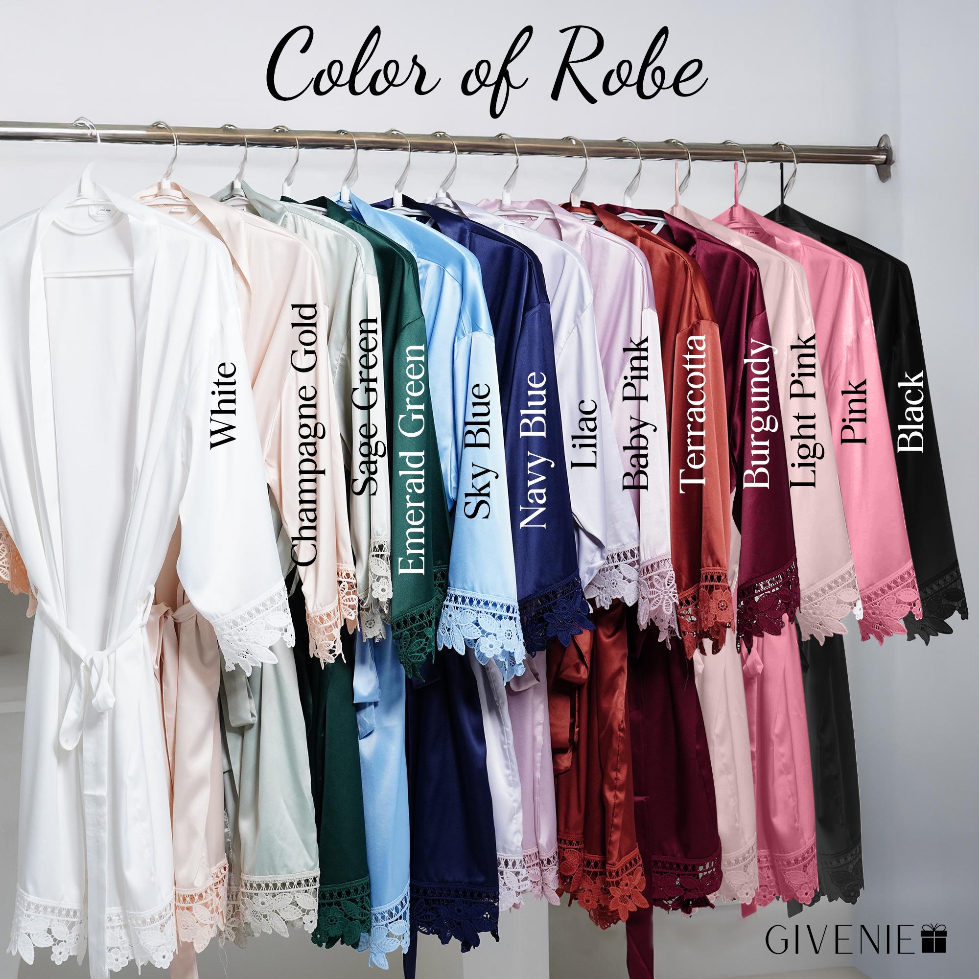 Personalized Bridal Robes, Women Robes With Lace, Bachelorette Robes ...