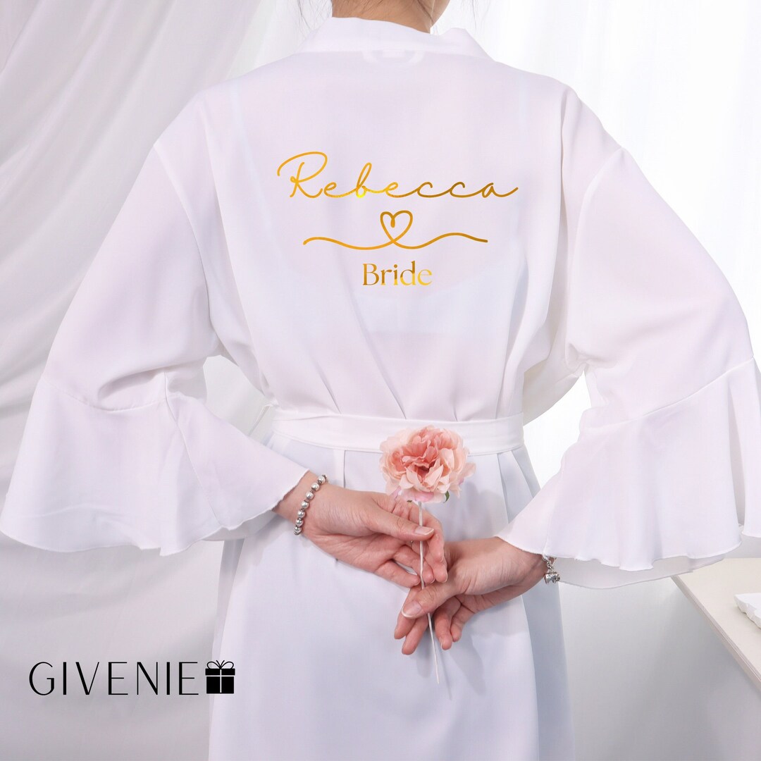 Bridal Robe Ruffle Personalized Wedding Bride Ruffle Robe, Bridesmaid Robes, Bridesmaid ...