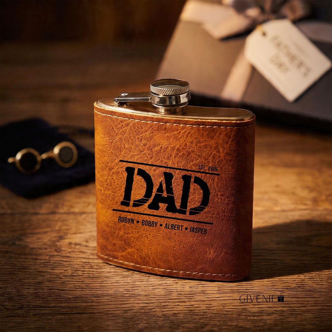 Custom Leather Flask for Dad, Father Day Gift, Hip Flask, Dad Gifts ...