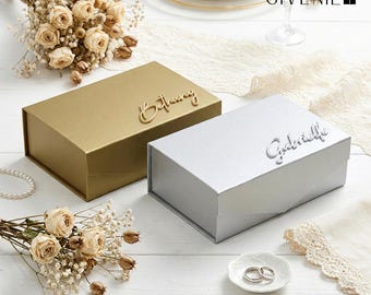 Personalized Magnetic Gift Box, Wedding Keepsake, Christmas Gift Box, Holiday Gift Box, Graduation Gift Box, Bridal Gift Box, Gift Packaging