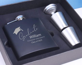 Personalized Flask, Graduation 2026, College Graduation, Graduation Gift, Engraved Hip Flask, Congratulations Gift, PHD Graduation Present