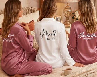 Personalized Monogram Pajamas, Bridesmaid Proposal Pajamas, Matching Pajamas, Matching Bridal Party PJs, Wedding Morning Gift, Gift for Her