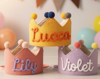 Handmade Kids Birthday Crown, First Birthday Crown, Princess Crown, Crown Headband, Prince Crown, Toddler Birthday Gifts, Baby Birthday Hat