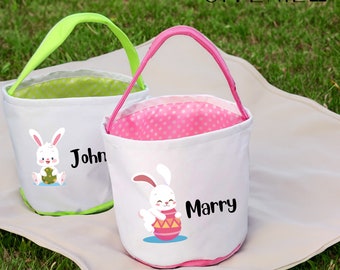Sacchetto regalo di Pasqua personalizzato, regalo di Pasqua per bambini, cestino di Pasqua personalizzato, felice giorno di Pasqua, sacchetto per uova di Pasqua, cestino coniglietto di Pasqua