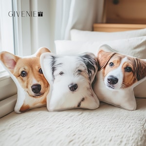 Personalisiertes Hundefotokissen, Geschenk für sie, Kissen des Haustierliebhabers, Geschenk für Mutter, Geburtstagsgeschenk, Familienhundkissen, hundeförmiges Kissen