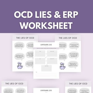 Exposure Therapy Worksheet OCD Lies Recovery Templates ERP Worksheets Anxiety Worksheets Self Help Anxiety Relief OCD Worksheet
