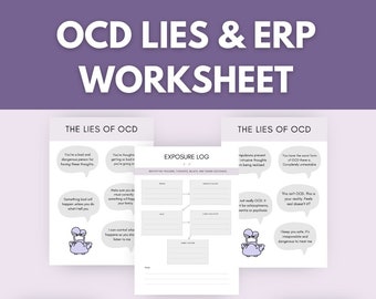 Exposure Therapy Worksheet OCD Lies Recovery Templates ERP Worksheets Anxiety Worksheets Self Help Anxiety Relief OCD Worksheet