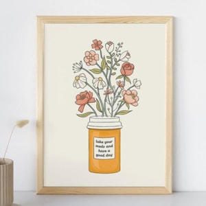 Mental Health Canvas Poster, Anxiety Print, Neurodiversity, OCD Wall Art, Serotonin deficiency, Take Your Meds Poster, Anxiety Wall Art