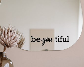Positive Self Love Phrase Quotes Vinyl Wall Sticker Stickers For House Decoration Bedroom Decor Mirror Decals You&#39;re Beautiful
