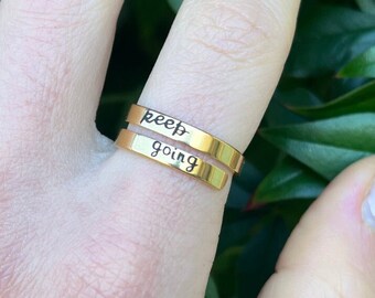 Keep F*cking Going Inspirational Ring Anxiety Relief Mental Health Support Jewelry Wellbeing Gifts Rings Mental Health Ring OCD Ring