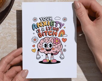 Mental Health Support Card, Here For You Card, Card For Anxiety, Tough Times Card, Friend Support, Anxiety Thinking of you, Anxiety