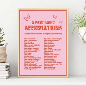 Set of 6, Inspirational Bright Prints, A4 or A3 Wall Art for Teens, Art  Prints for Tweens, Encouragement Affirmation Prints, Eco Allure 