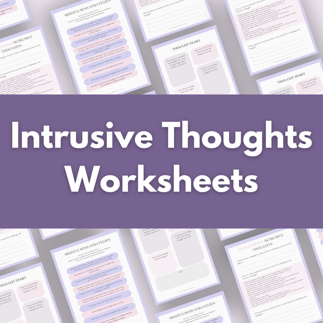 Intrusive Thoughts Worksheet Recovery Templates ERP Worksheets Anxiety Intrusive Thoughts Worksheet Recovery Templates ERP Worksheets Anxiety