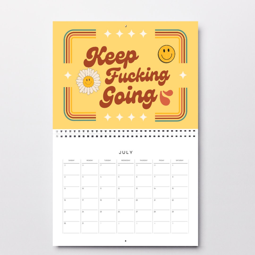 Mental Health Calendar 2024, Funny Novelty Wall Calendar, Swear