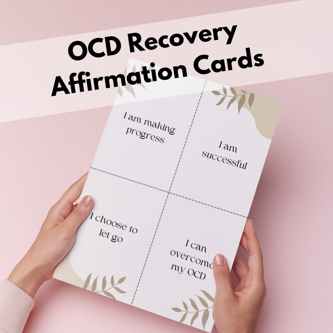 OCD Recovery Affirmations, Mental Health Affirmations, Positive Quotes, OCD and ERP Therapy Support Cards, ocd Cards Digital Prints