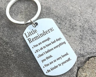 Little Reminders Keychain Mental Health Inspirational Gifts Motivational Quotes Positive Quotes Daily Reminders You Are Enough Reminder