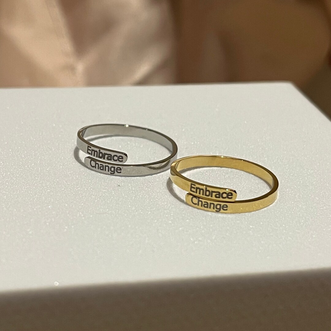Ring Motivation Embrace Change Motivational Statement Rings Anxiety Relief Mental ...