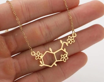 Serotonin Necklace, Jewelry, Wellbeing Gifts, Simple Necklace, Simplistic Jewelry, Drop Necklace, Mental Health Jewelry, Stainless Steel