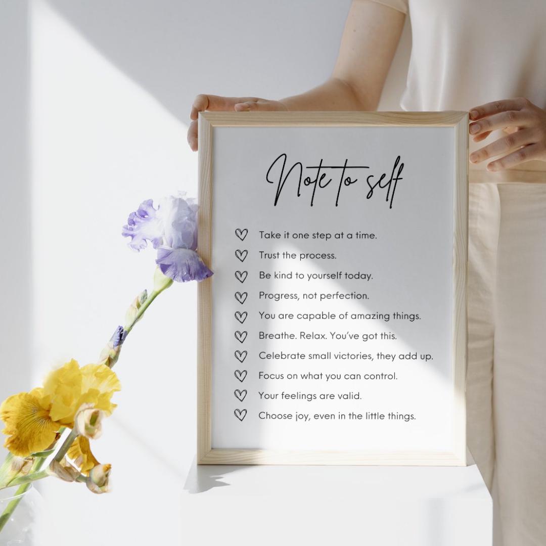 Mental Health Poster, Therapy Office Decor, Note to Self, School ...