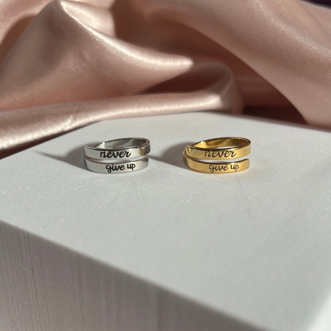 Motivational Statement Rings Anxiety Relief Mental Health Support ...