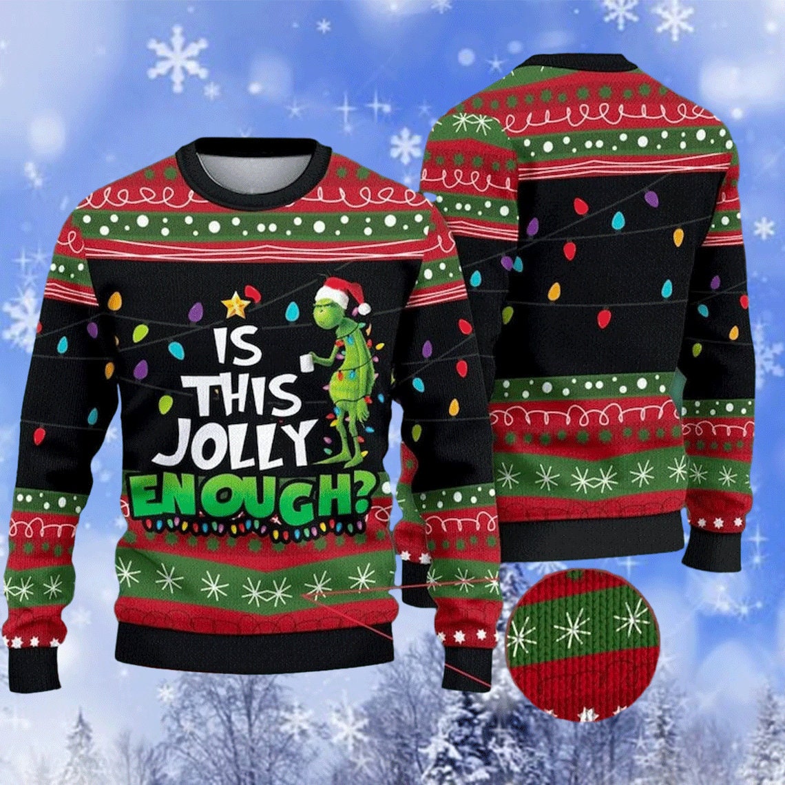 Grinch i love xmas jumper top