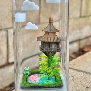 Zen Garden Jumping Spider Enclosure: Magnetic Décor, Humidity Tray