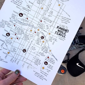 Guide pour courir en femme Carte dessinée à la main