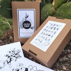 Botanical Cactus Illustrations - Cactus Cards Deck de 28