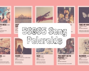 5SOS5 - 5 Seconds of Summer Song Polaroids//Digital Collage Download