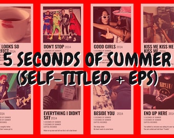 Self Titled + EPs - 5 Seconds of Summer Song Polaroids//Digital Collage Download