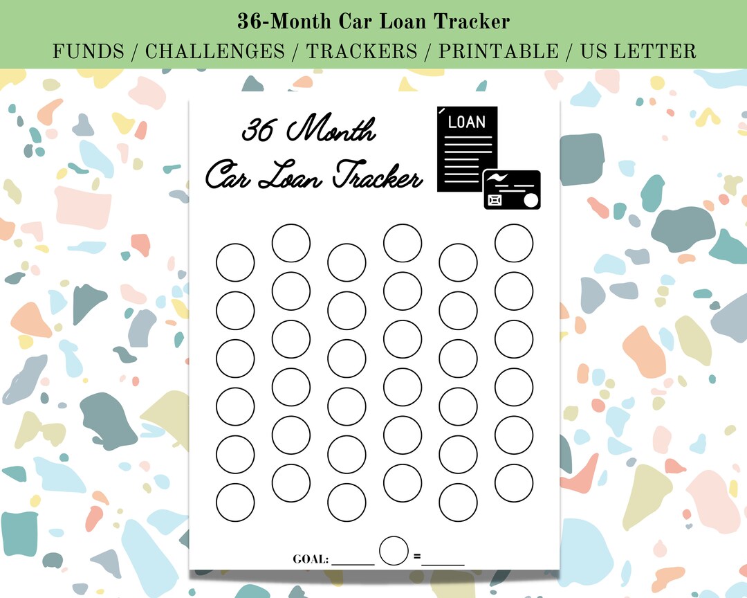 36month Car Loan Tracker Printable / Digital / Worksheet Etsy