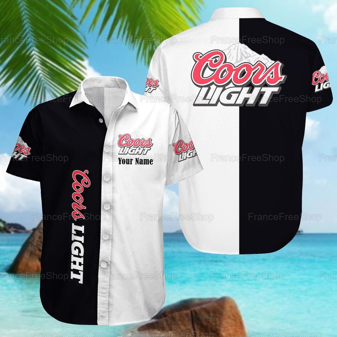 Coors Light Button Shirt Coors Light Hawaiian Shirt Beer Etsy