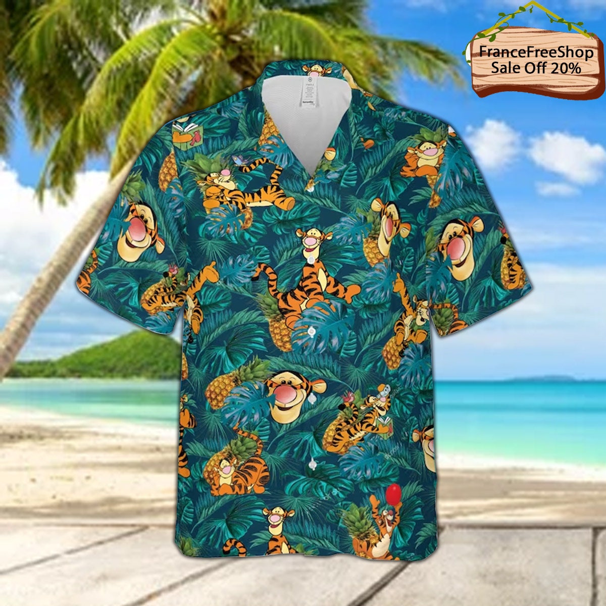 Tigger Hawaiian Shirt, Button Up Shirt, Pineapple Hawaii Shirt