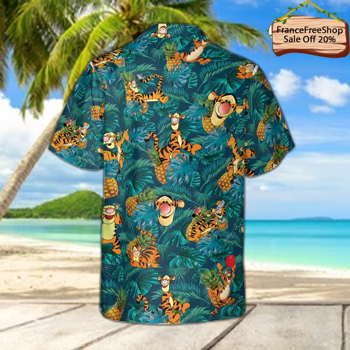 Tigger Hawaiian Shirt, Button Up Shirt, Pineapple Hawaii Shirt