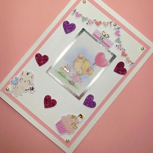 Carte d'anniversaire, carte de fille, carte faite à la main, carte de célébration.