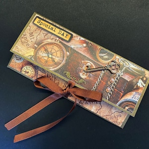 Biglietto fatto a mano busta di compleanno regalo di compleanno per lui stile marino busta di denaro per un giorno speciale
