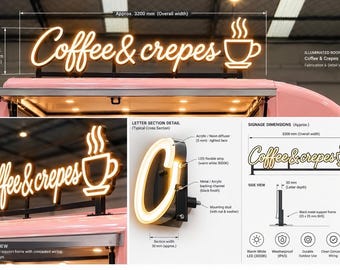 Custom Illuminated Channel Letters | 3D LED Business Sign | Storefront Office Decor