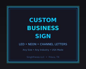 Custom Restaurant Logo Sign | LED Illuminated Business Sign | Restaurant Storefront Sign | USA Made