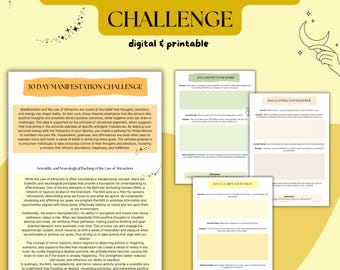 Werkboek 30-dagen manifestatie-uitdaging: spirituele planner (digitale download)