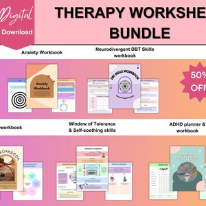 Therapy Bundle, Psychology Resources, Coping Skills, DBT, Therapy Tools, Therapy Resources, CBT Worksheets, cbt, ACT, dbt skills, trauma