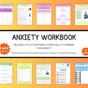 Anxiety Worksheets, Coaching Tools, Stress Worksheets, Therapy Worksheets, Mental Health Workbook, Coping Skills, CBT Tools, Social Anxiety
