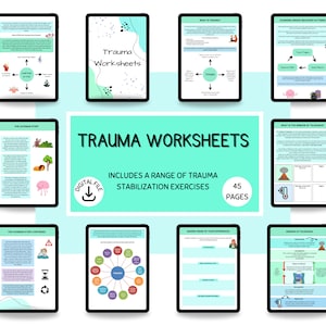 Trauma Workbook, Trauma Therapy Worksheets, bpd workbook, PTSD Worksheets, Heal Trauma, PTSD Workbook, Coping Skills, Trauma recovery