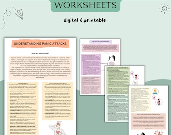 Understanding Panic Attacks, Panic Attack and Anxiety Worksheets, Coping Skills, Mindfulness and Grounding Techniques, Panic Attack Tracker