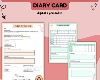 Neurodivergent-Friendly DBT Diary Cards: Skills Tracker (Digital Download
