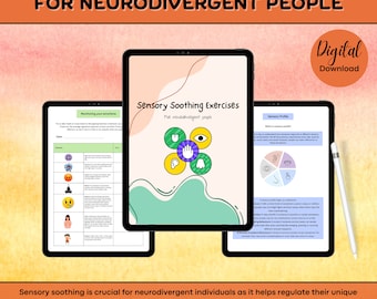 Fiches d'exercices sensoriels pour adultes autistes, Traitement sensoriel, Feuilles d'exercices neurodivergents, Épuisement autistique, TDAH, TSA, Régulation émotionnelle