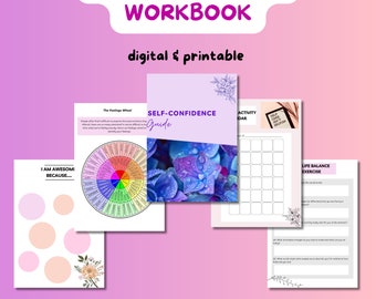 Self Confidence Worksheets | CBT worksheets | Therapy Tools | Therapy Worksheets | Self-esteem Journal | Positive Affirmations