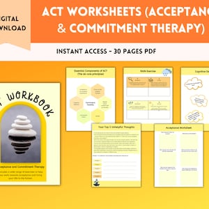 ACT Worksheets | Acceptance & Commitment Therapy | Therapy Worksheet | CBT Tools | Counselling Resources | Coping Skills | ACT Therapy